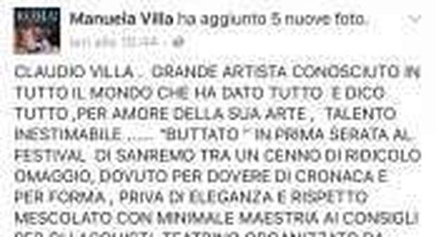 La figlia di Claudio Villa attacca su Fb: «Mio padre buttato in prima serata»