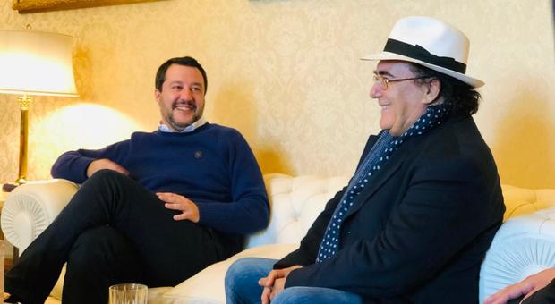Salvini incontra Al Bano al Viminale. E lui gli dona una bottiglia di vino da 5 litri