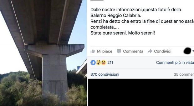 La bufala della Salerno-Reggio Calabria con il pilone decentrato: ecco la verità