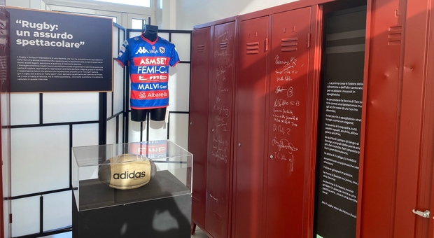 La mostra permanente sul Rugby Rovigo allestita in Tribuna Lanzoni