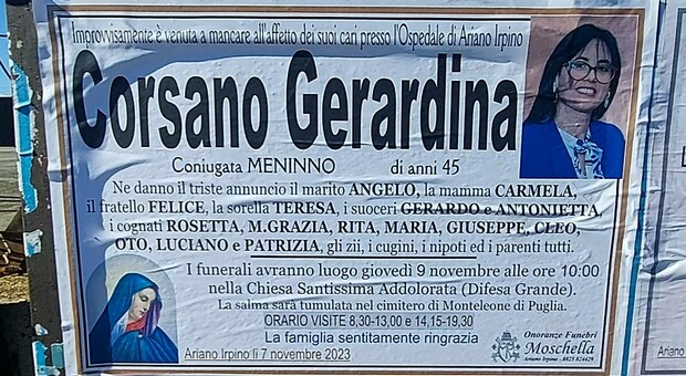 I funerali di Gerardina Corsano
