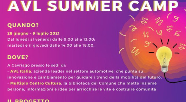 Reggio Emilia, a Cavriago Avl Summer Camp 2021: studenti e ingegneri insieme
