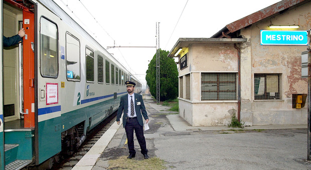 La stazione di Mestrino sulla linea Milano-Venezia in un'immagine d'archivio