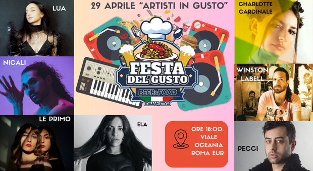Il 29 aprile ore 18:00 durante la "Festa del Gusto" una serata dedicata alla musica "Artisti in Gusto", al laghetto dell'Eur