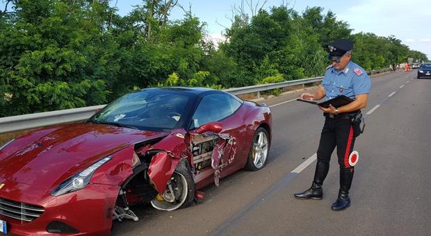 La Ferrari coinvolta nell'incidente