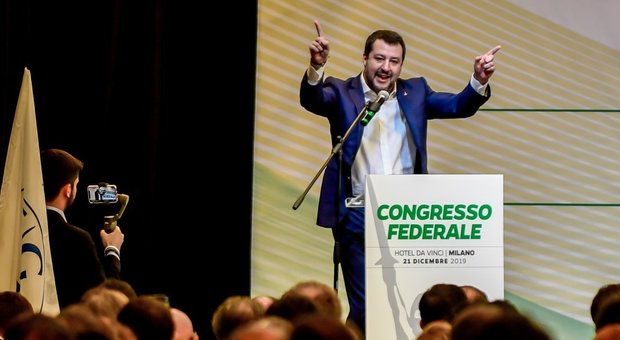 Matteo Salvini al congresso federale della Lega