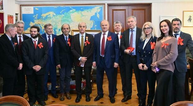 Mauro Murgia durante un recente incontro a Mosca con PCI per il 106°anniversario della Rivoluzione d’Ottobre
