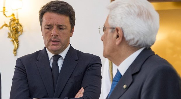 Matteo Renzi con il Capo dello Stato Mattarella