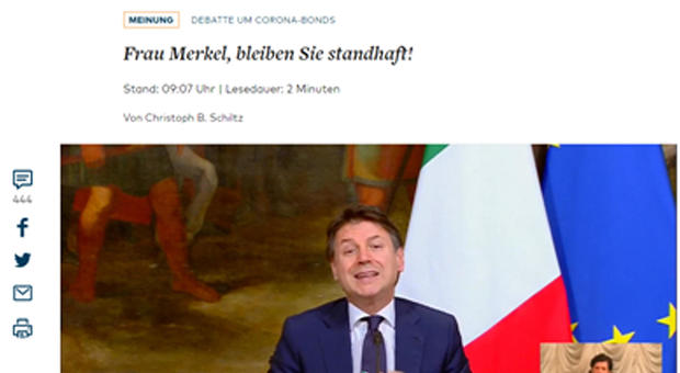 Giornale tedesco Die Welt: «Mafia italiana punta ai bond» e chiede alla Merkel di non cedere