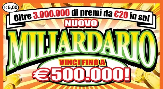 Il Gratta e Vinci premia Pozzuoli: vinti 500mila euro con «Il miliardario»