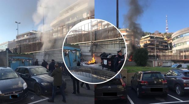 Piazzale Clodio, incendio alla cittadella giudiziaria: «Bruciati alcuni cassonetti, aria irrespirabile»