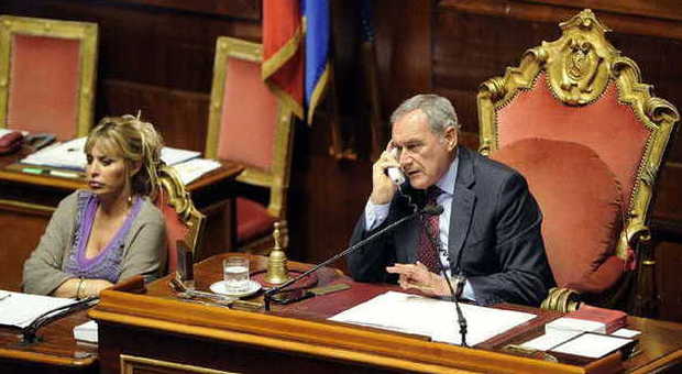 Il presidente Grasso (Foto Cimaglia/LaPresse)