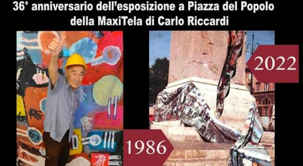 Ferragosto, l'anniversario dell'esposizione a Piazza del Popolo della maxi tela di Carlo Riccardi