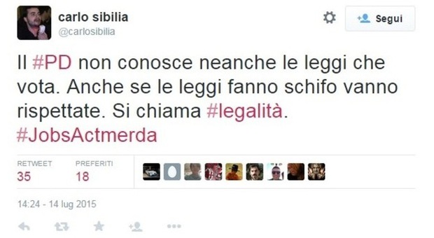 Il tweet di Carlo Sibilia