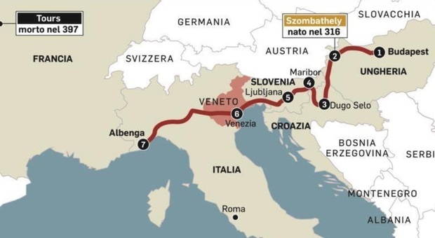 Il cammino di San Martino: la via dei pellegrini che attraversa l'europa (e arriva anche da noi) /Mappa