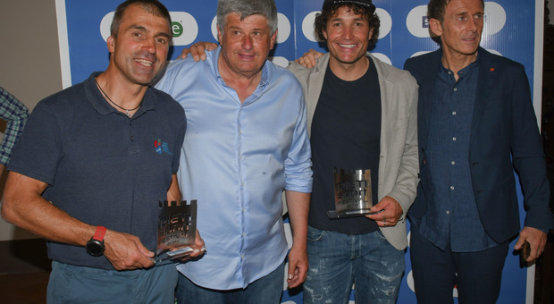 Kristian Ghedina, Sergio Battisti, Giorgio Rocca e Stefano Meloccaro (Foto Riccardo Fabi/Enrico Meloccaro)