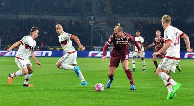 Milan fermato sull'1-1 in casa del Torino Vantaggio di Bacca, pari di Baselli
