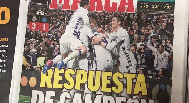 Real-Napoli, la stampa spagnola: «Blancos ai quarti. Insigne-genio»
