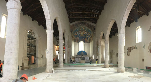 I lavori di ricostruzione della chiesa di San Silvestro