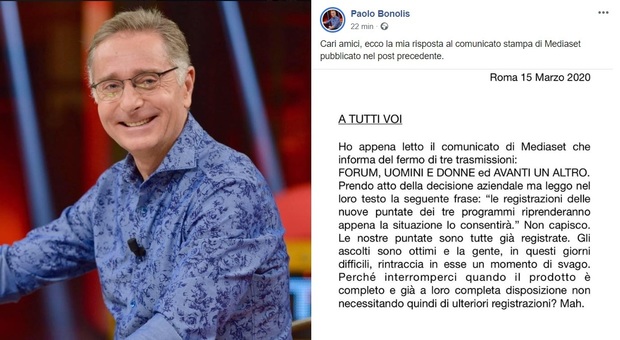 Mediaset sospende Avanti Un Altro, Paolo Bonolis furioso: «Perché interromperci quando il prodotto è completo?»