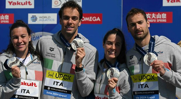 Mondiali, argento nella staffetta per l'Italia col quartetto Gabbrielleschi-Bridi, Paltrinieri-Acerenza