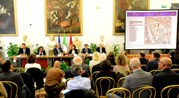 Un momento della ufficializzazione della concessione del diritto di superficie da parte del Comune a favore della Fondazione Rome Technopole