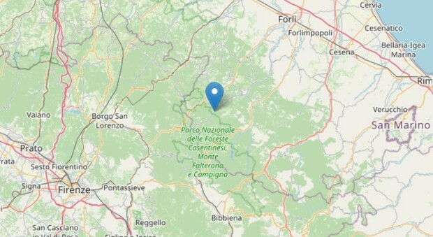Terremoto a Mugello, scossa di magnitudo 2.8