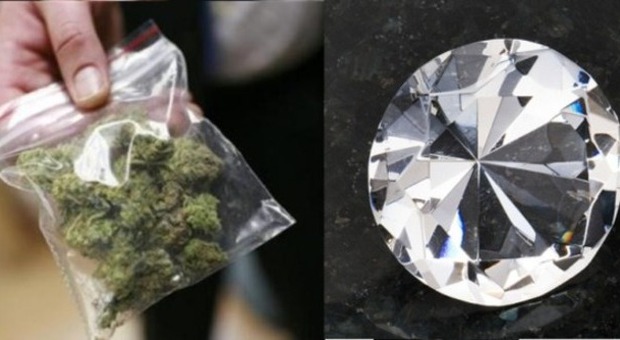 Ruba un diamante da 130.000 euro e lo scambia con 15 euro in marijuana
