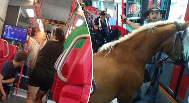 Sale in treno con il suo cavallo: cowboy viene fatto scendere Foto