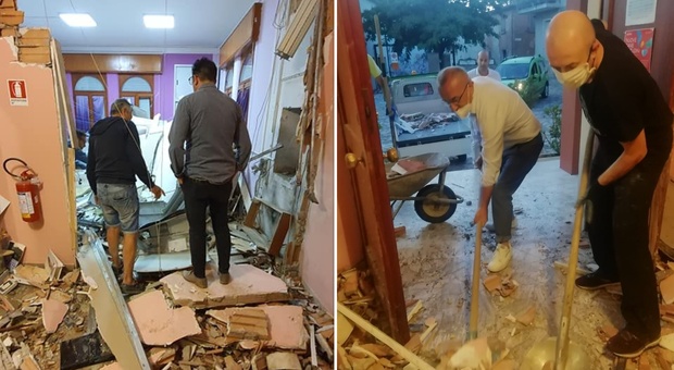 Rimini, i banditi fanno saltare il bancomat: danni ingenti al Municipio. I cittadini rimettono tutto a posto in poche ore