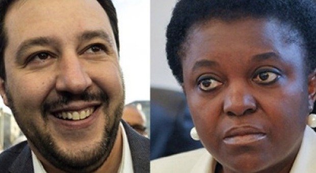 Matteo Salvini e Cecile Kyenge
