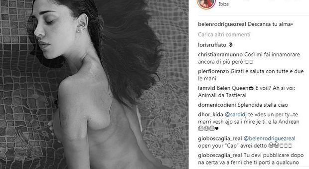 Belen Rodriguez nuda su Instagram: ecco lo scatto a luci rosse