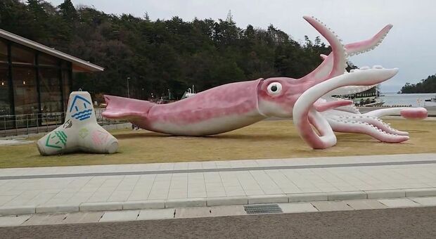 Giappone, soldi dei soccorsi Covid spesi per la statua di un calamaro: bufera sulla città di Noto