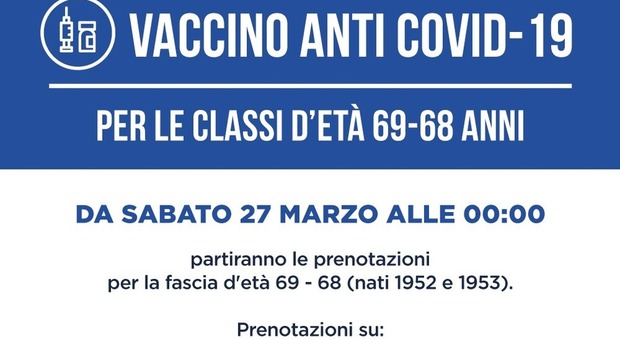 Vaccino nel Lazio, da sabato a mezzanotte aperte prenotazione per chi ha 68-69 anni