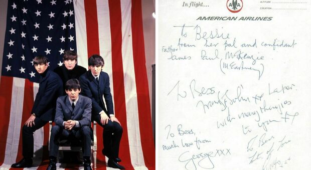 The Beatles, in vendita a 100mila dollari un foglio firmato da tutti i membri della band