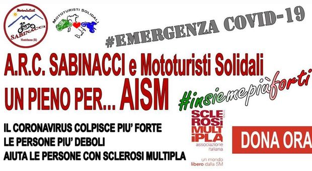 Rieti, coronavirus, raccolta fondi e farmaci a domicilio dei bikers "Sabinacci" per i malati di sclerosi multipla