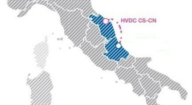 Il tracciato dell'elettrodotto sottomarino Adriatic Link