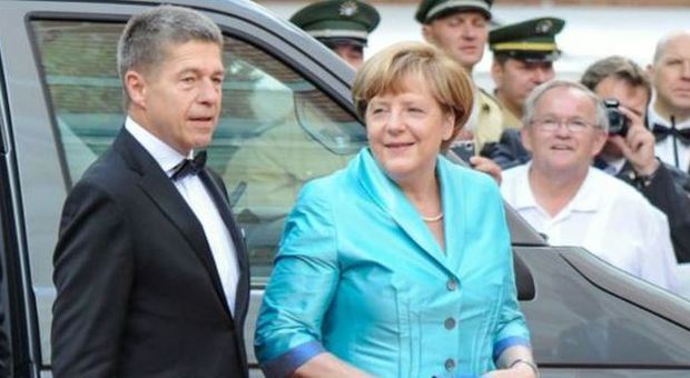 Angela Merkel in arrivo a Bayreuth