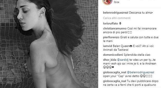 Belen Rodriguez senza veli su Instagram