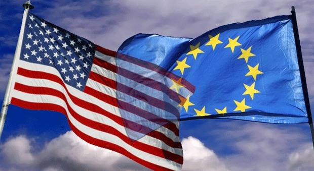 Le bandiere americana ed europea