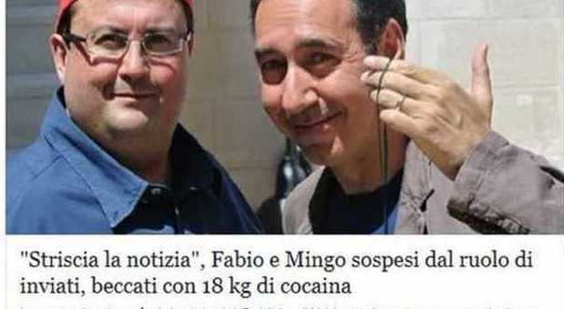 "Fabio e Mingo sospesi da Striscia", la bufala sui 18 kg di cocaina corre sul web