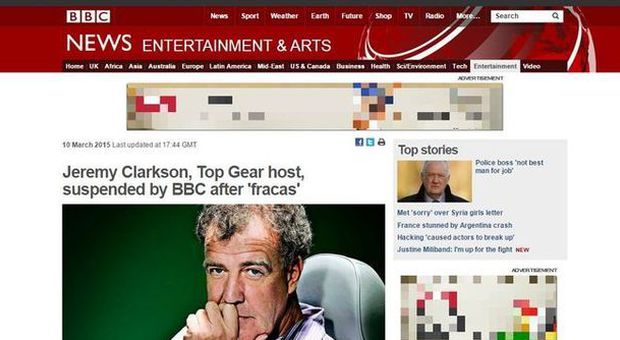La Bbc sospende Jeremy Clarkson