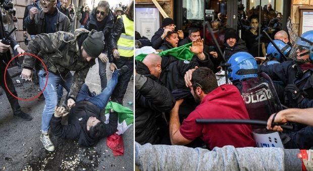 Taxi e ambulanti, Roma sotto assedio: scontri davanti a sede Pd, 7 feriti