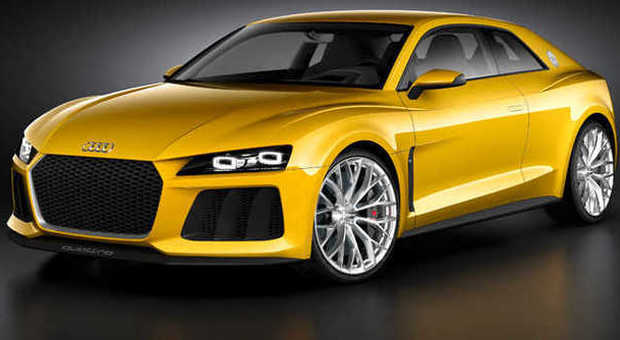 L'Audi Sport Quattro nell'inconfondibile color giallo
