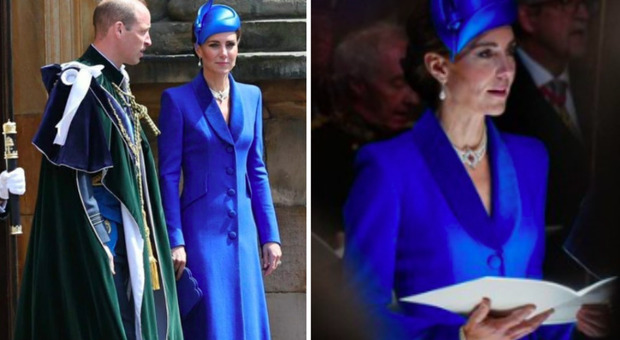 Kate Middleton in splendida forma con il suo abito blu alla celebrazione dell'incoronazione di Re Carlo III