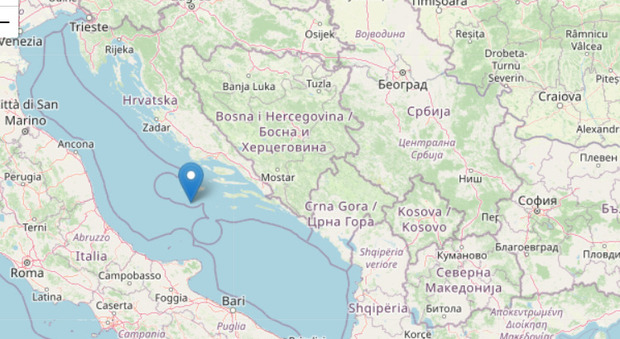 Avvertita una scossa di terremoto nell'Adriatico Centrale: magnitudo 3.1