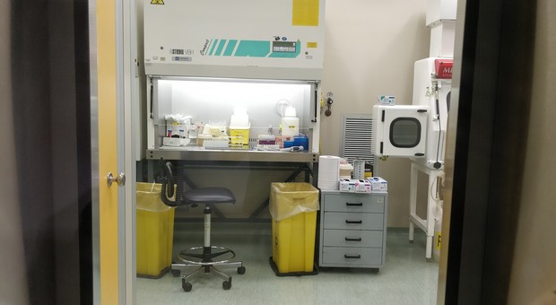 Il laboratorio di Virologia degli Ospedali Riuniti di Ancona dove vengono analizzati i tamponi marchigiani