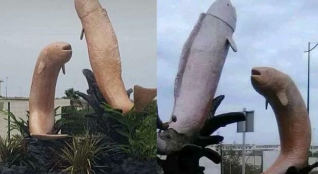Le sculture dei pesci sono troppo oscene, le autorità le rimuovono dalle strade