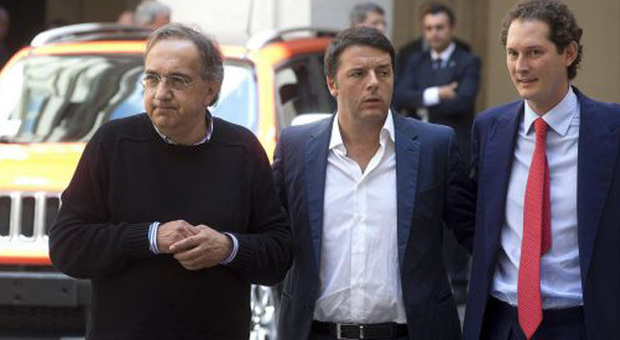 Marchionne, Renzi ed Elkann a Palazzo Chigi