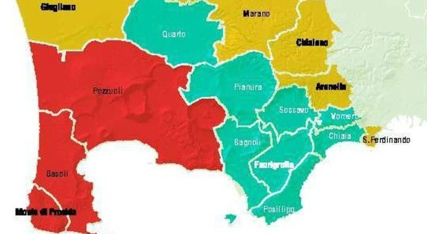 Rischio eruzione a Napoli, si allarga la zona rossa dei Campi flegrei -Mappa